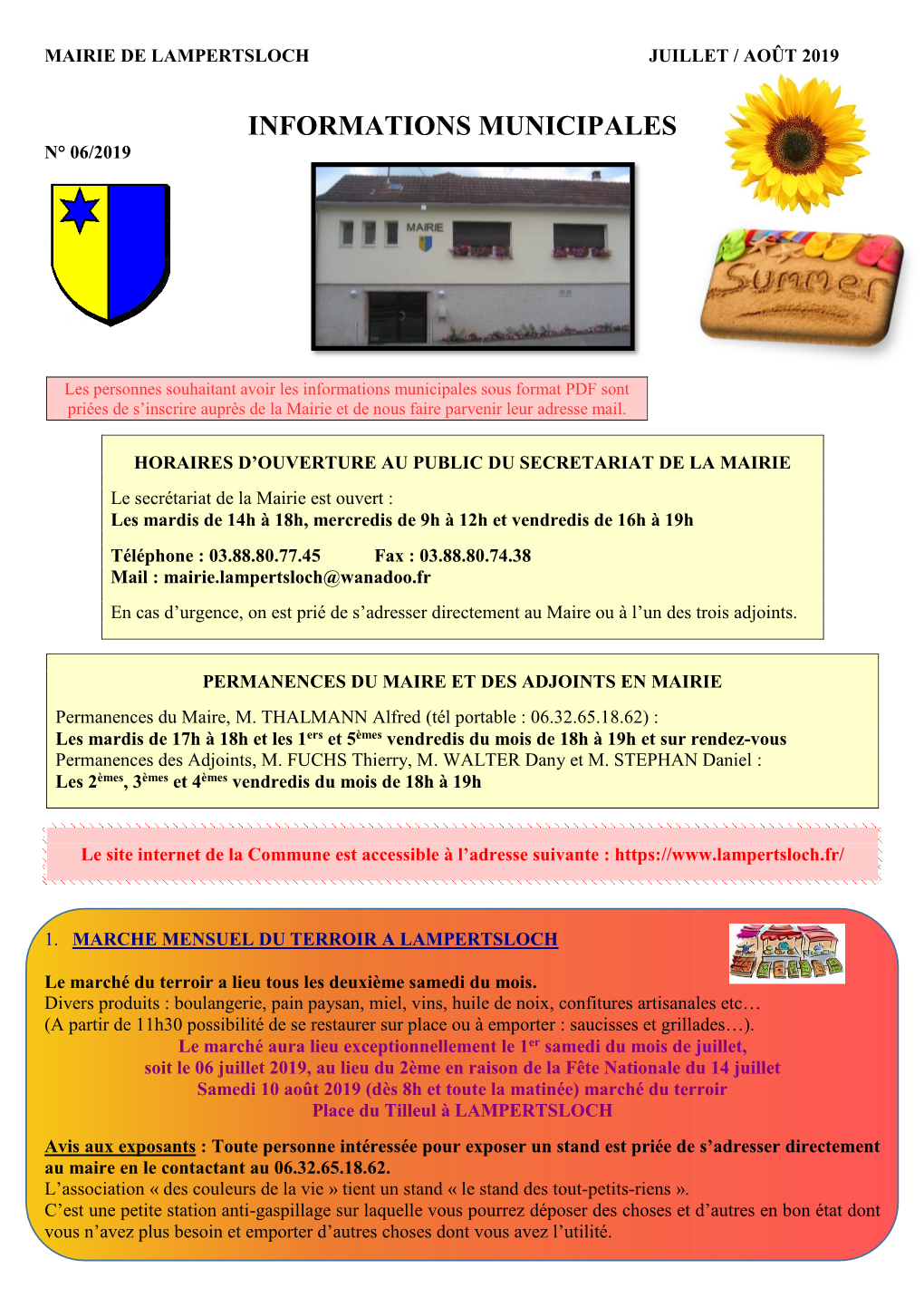 Informations Municipales N° 06/2019