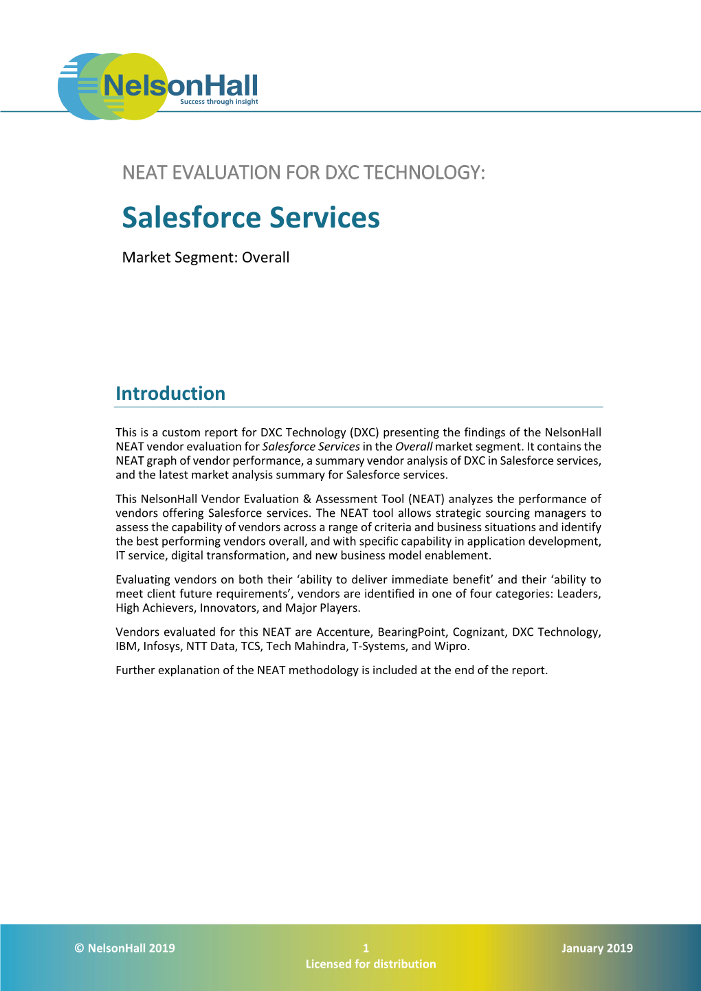 Salesforce Services Market Segment: Overall