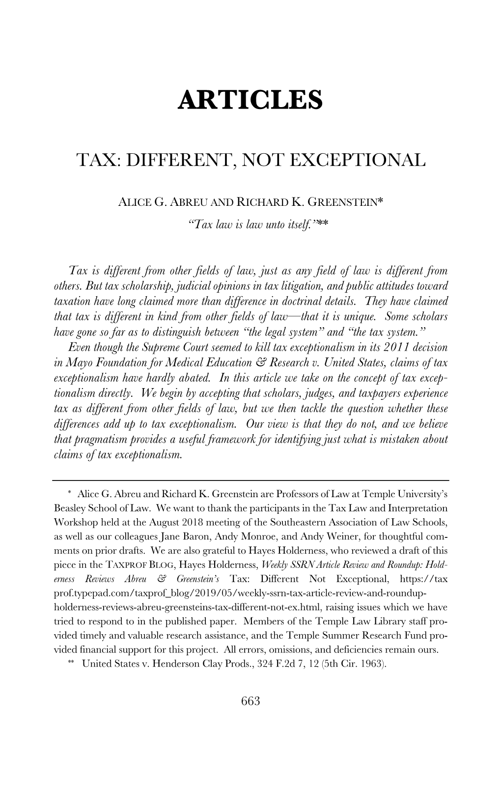 Tax: Different Not Exceptional, Tax: Different Not (D DOCX 2