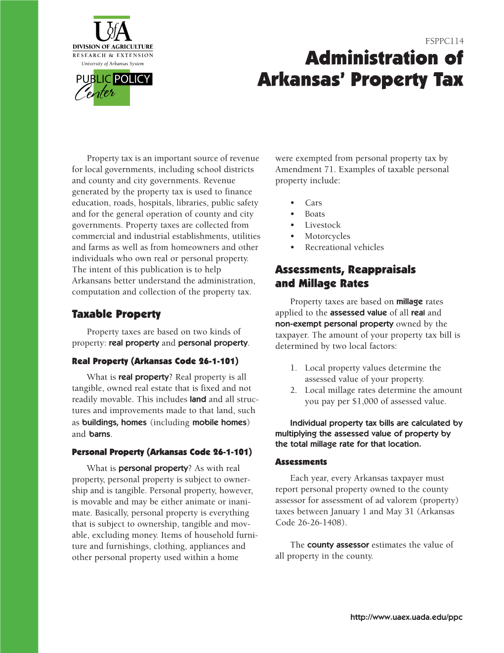 Administration of Arkansas' Property
