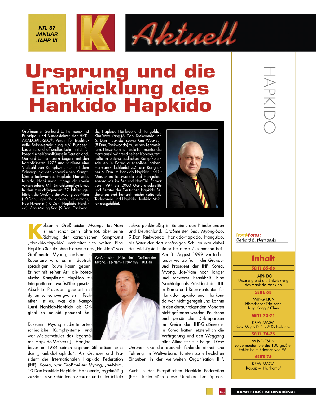 Ursprung Und Die Entwicklung Des Hankido Hapkido