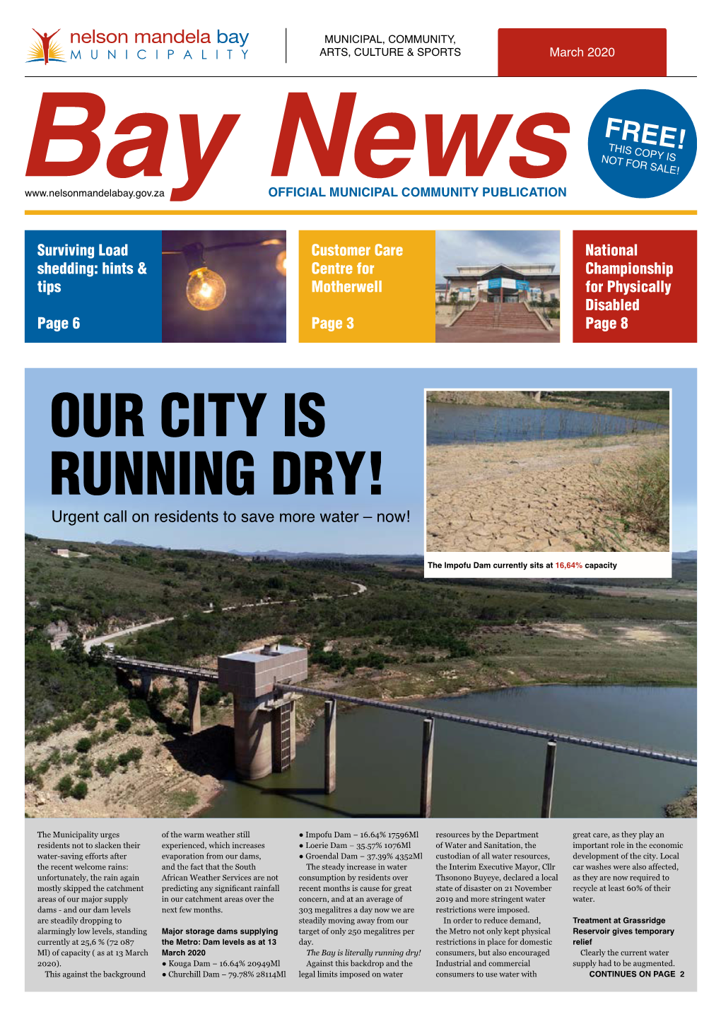 OUR CITY IS RUNNING DRY! Urgent Call on Residents to Save More Water – Now!