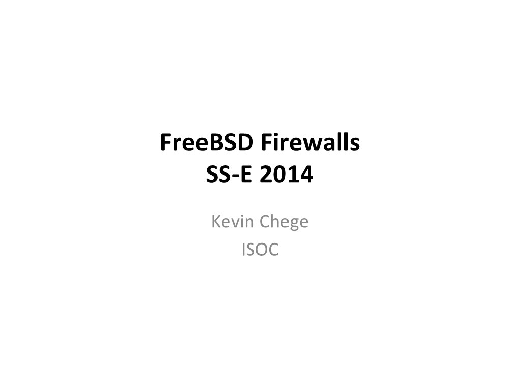 Freebsd Firewalls SS-E 2014