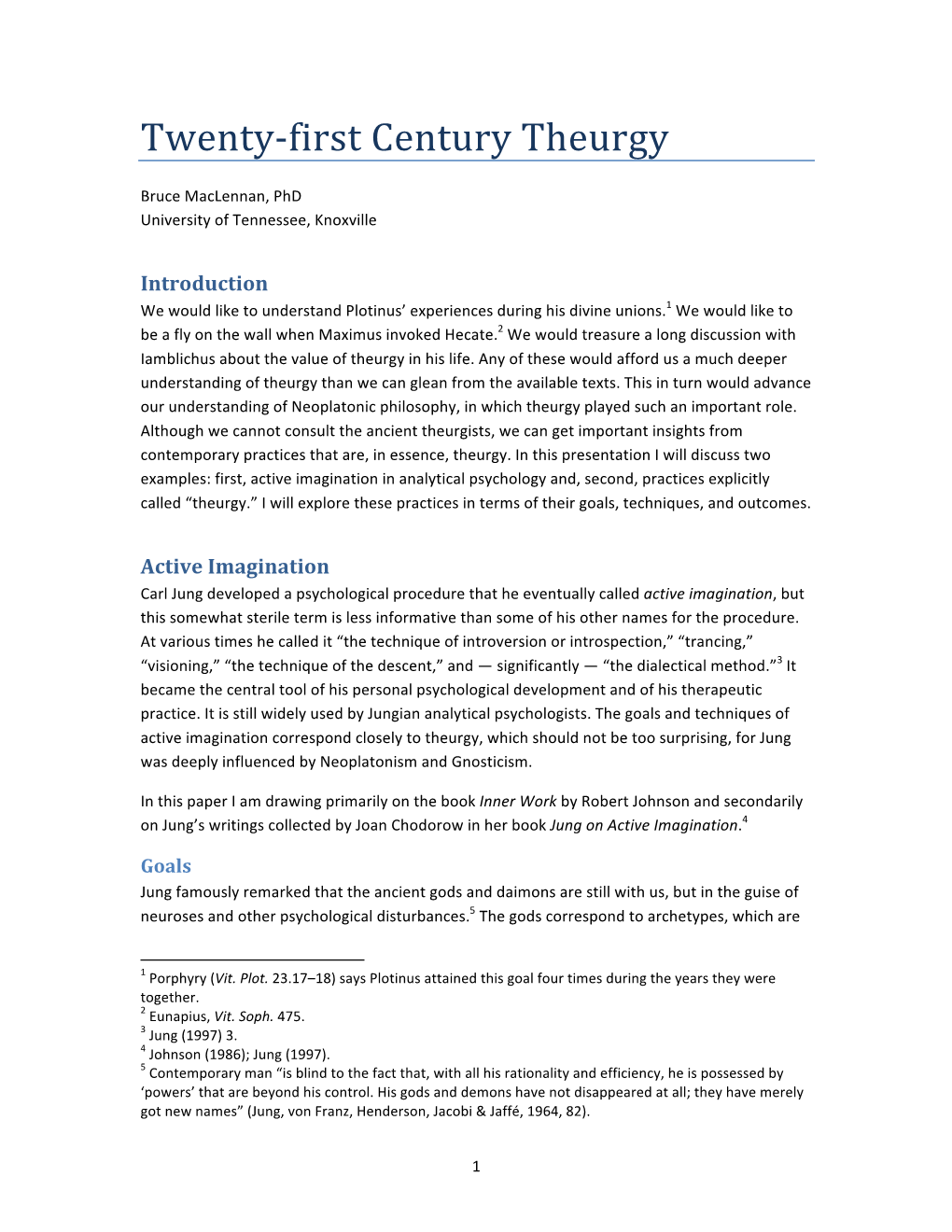 First Century Theurgy