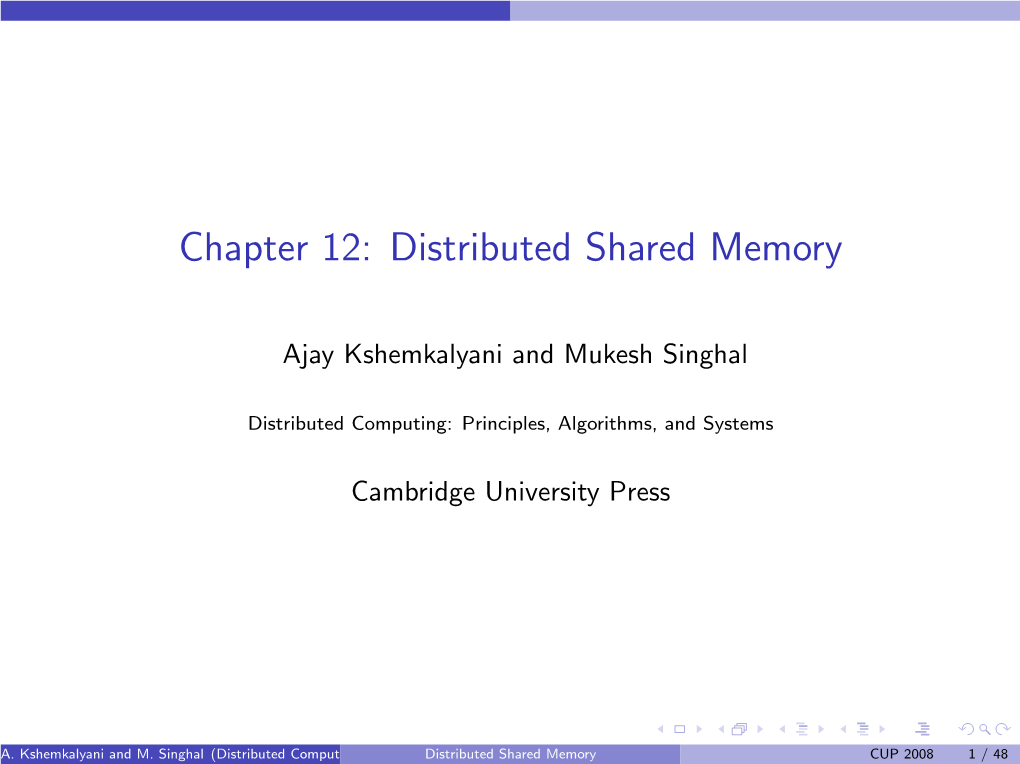 Chapter 12: Distributed Shared Memory