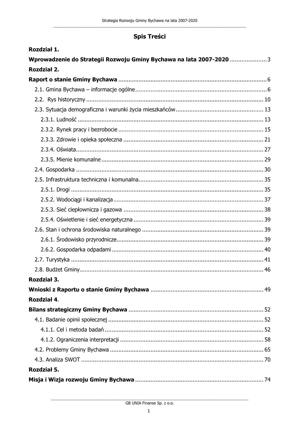 Strategia Rozwoju Gminy Bychawa Na Lata 2007-2020