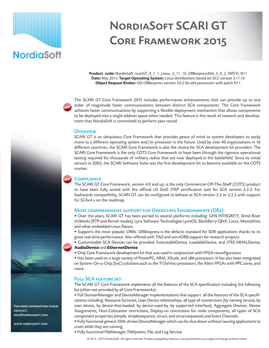 Nordiasoft SCARI GT Core Framework 2015