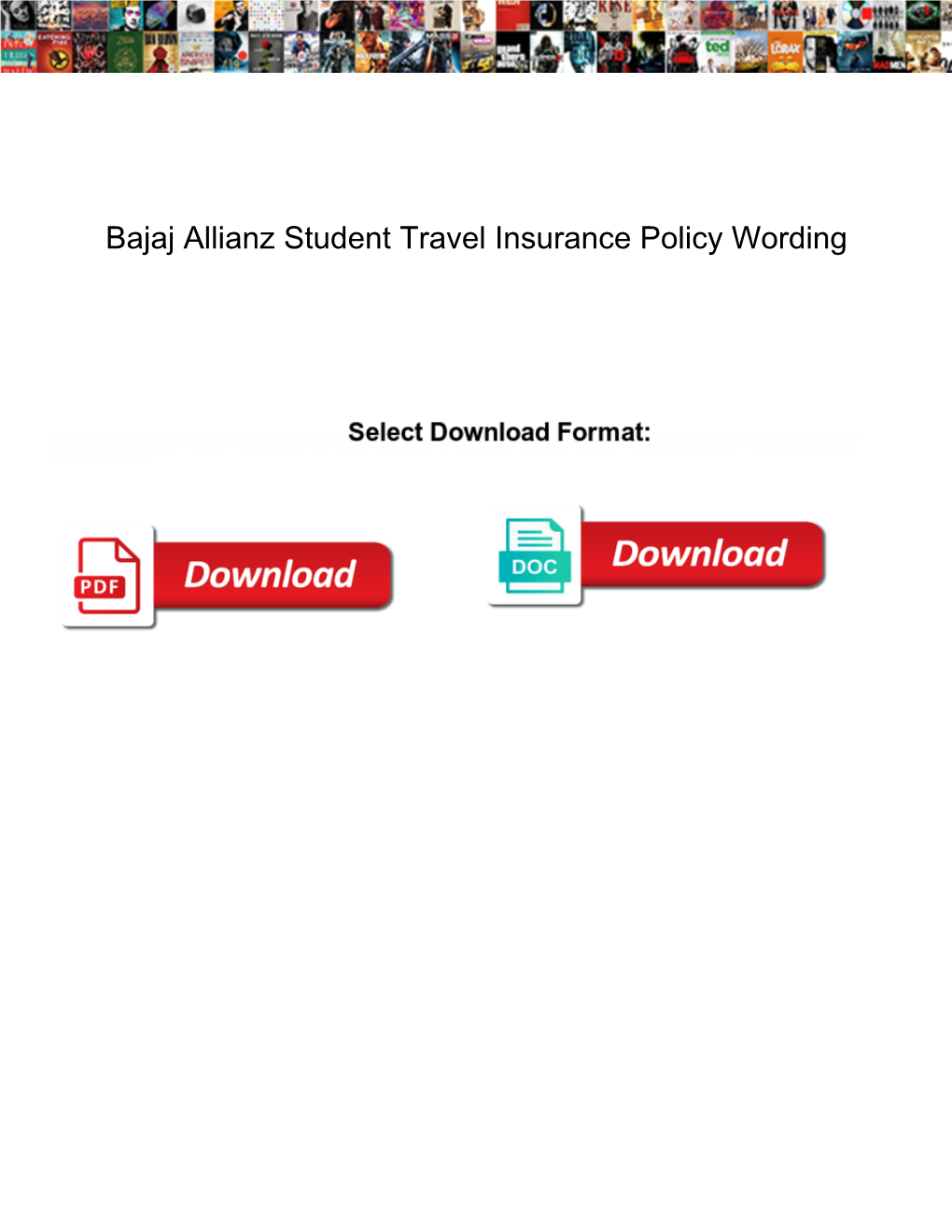 Bajaj Allianz Student Travel Insurance Policy Wording