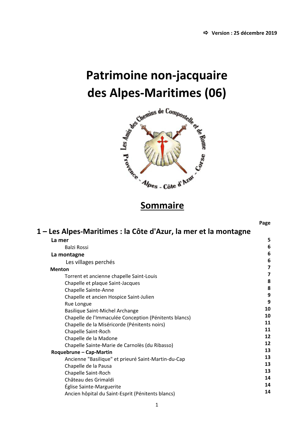 Patrimoine Non-Jacquaire Des Alpes-Maritimes (06)