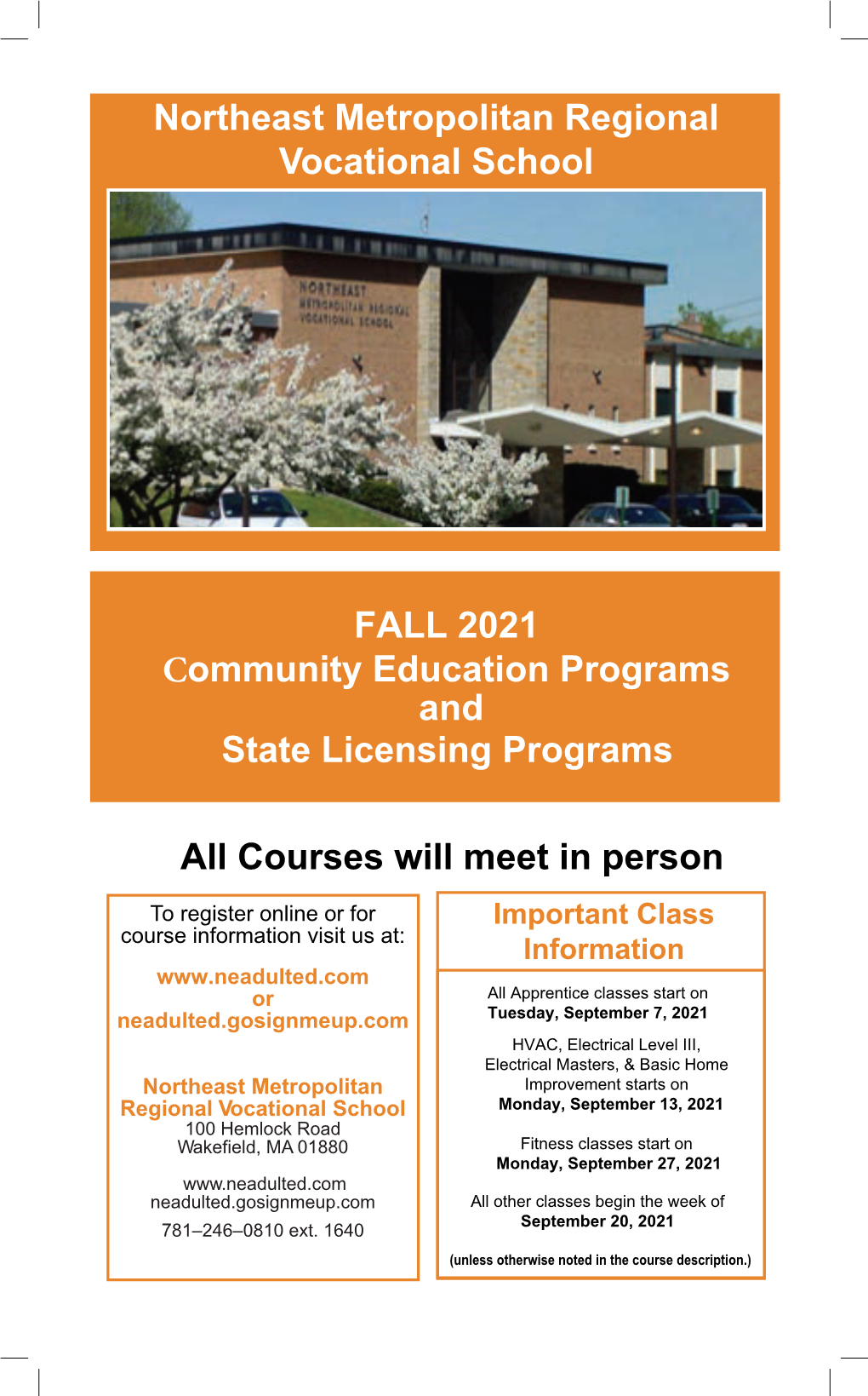 FALL 021 Community Education Programs and State Licensing