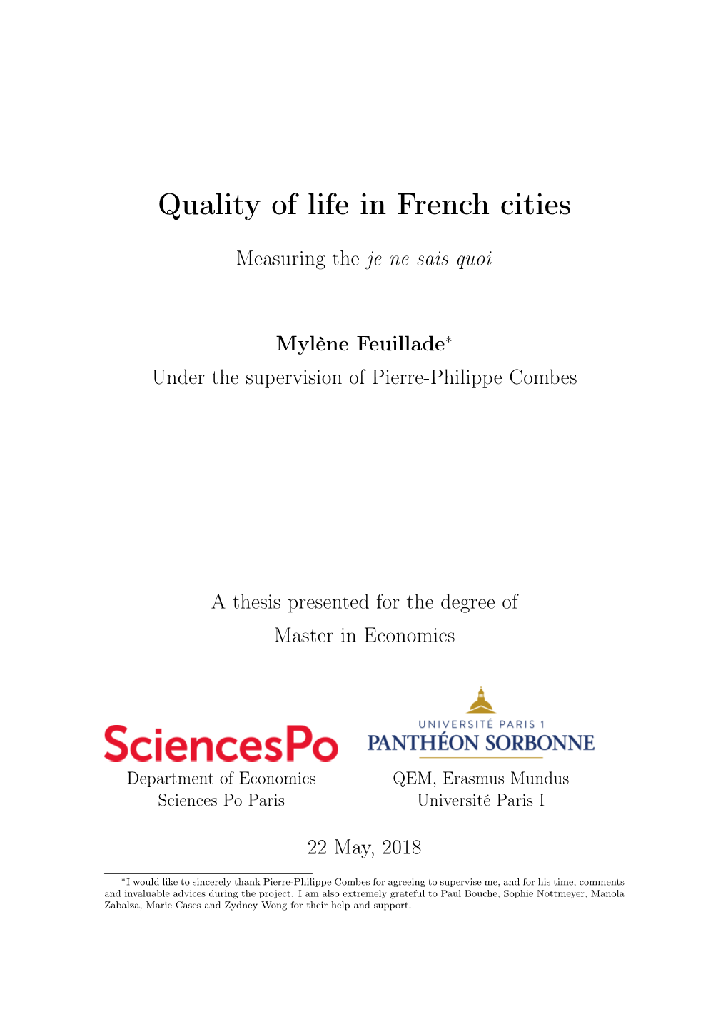 Quality of Life in French Cities