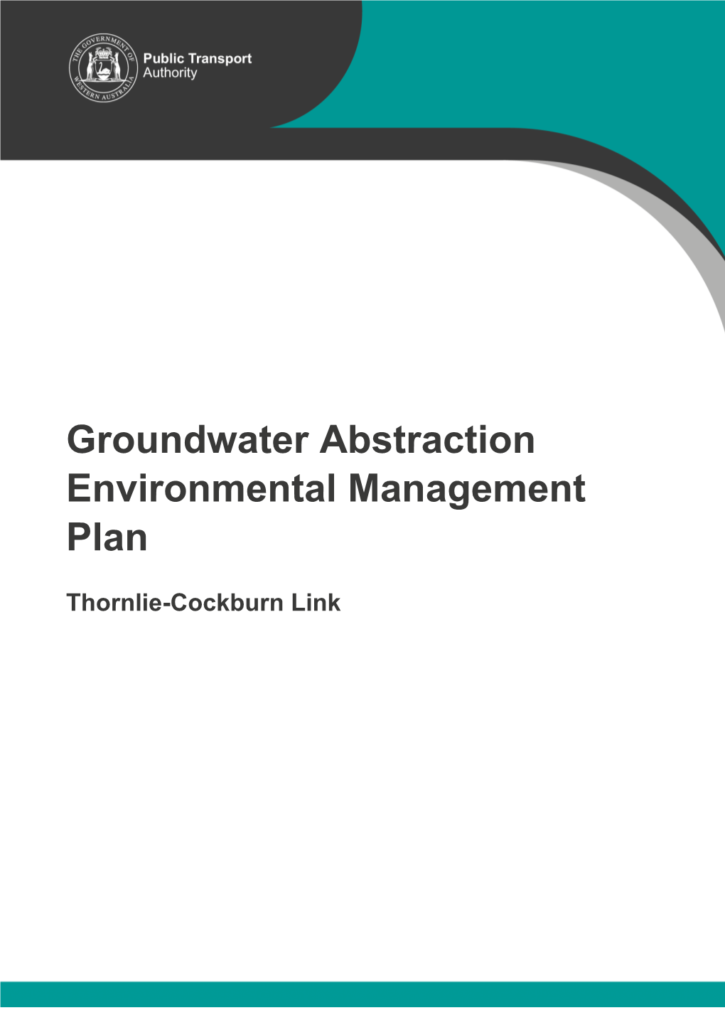 Groundwater Abstraction Environmental Management Plan