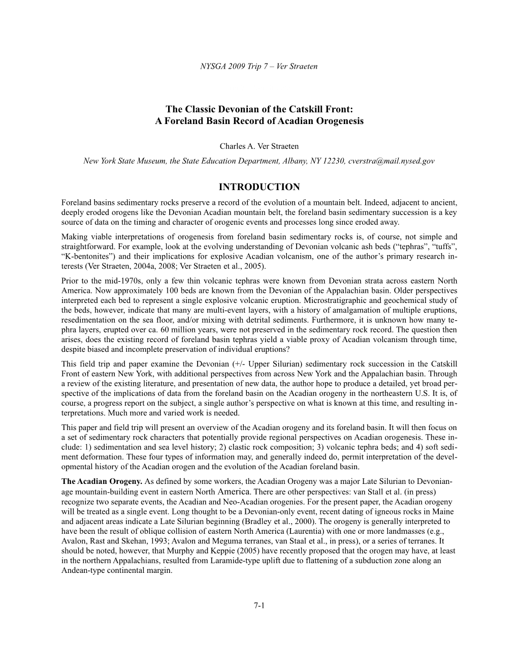 The Classic Devonian of the Catskill Front: a Foreland Basin Record of Acadian Orogenesis