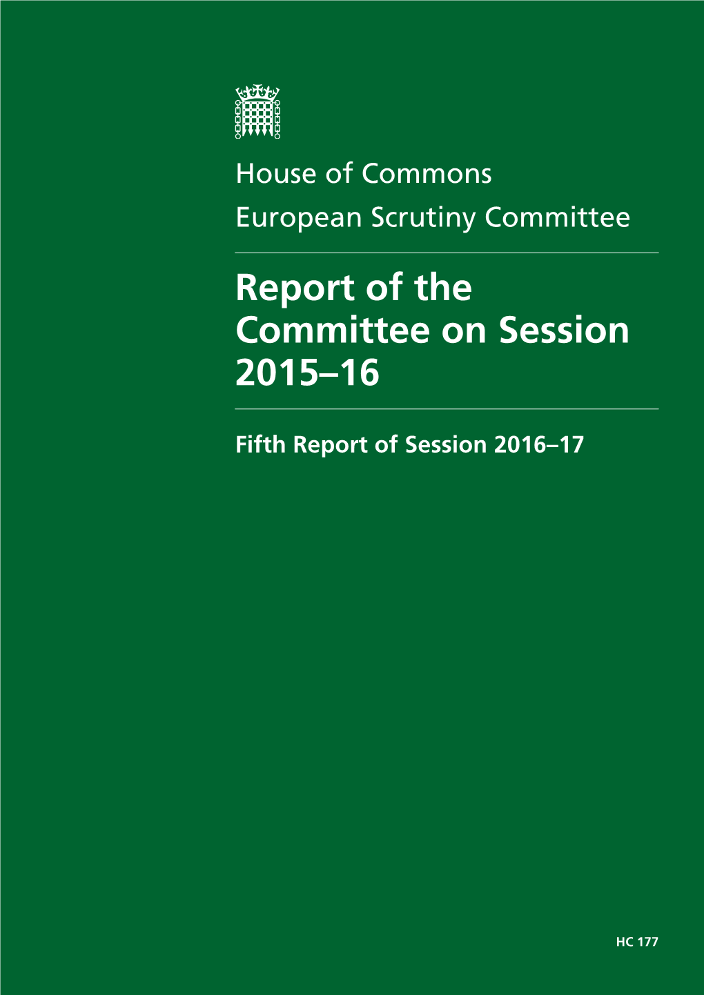 Report of the Committee on Session 2015–16