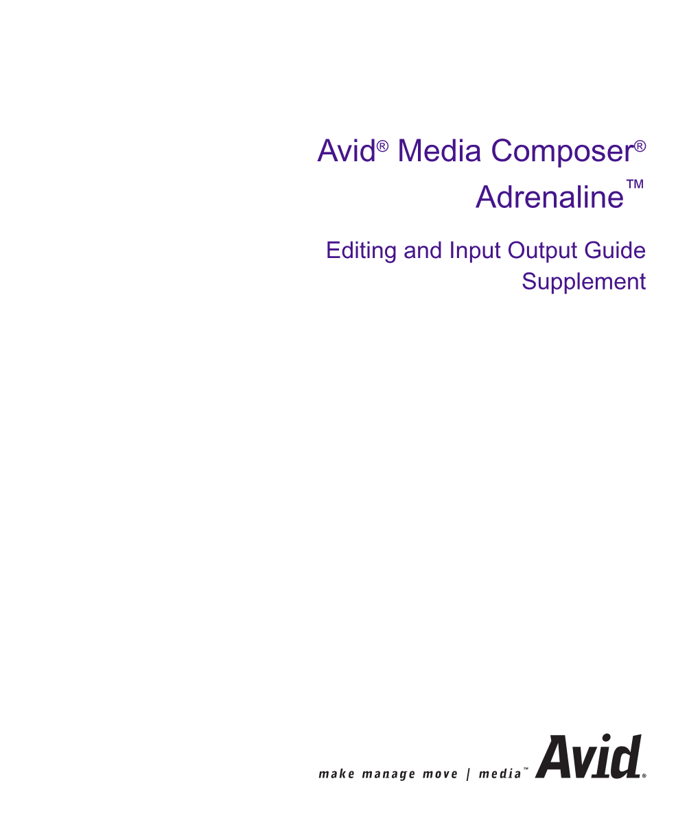 Avid® Media Composer® Adrenaline™