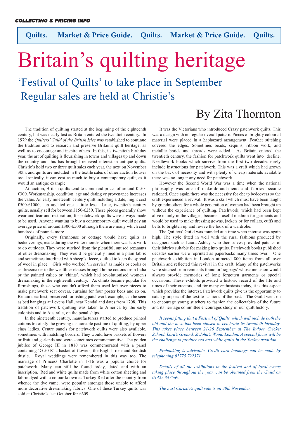 Britain's Quilting Heritage