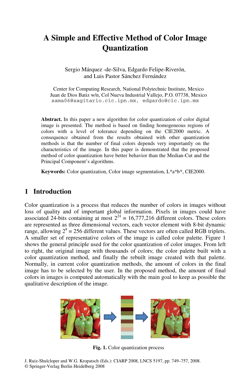 A Simple and Effective Method of Color Image Quantization