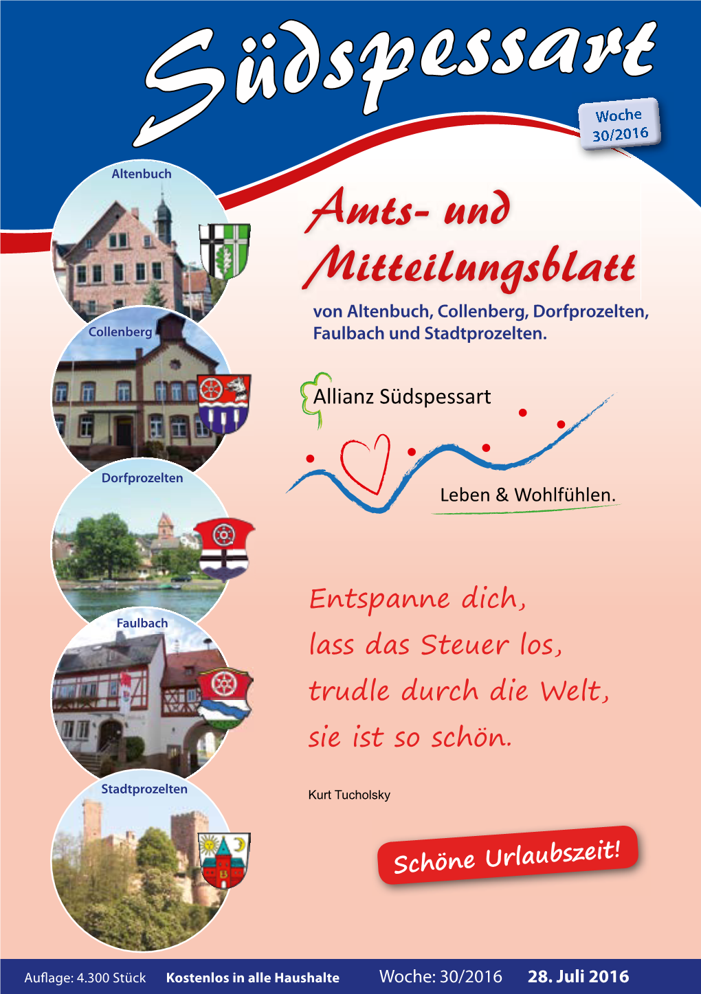 Amts- Und Mitteilungsblatt Von Altenbuch, Collenberg, Dorfprozelten, Collenberg Faulbach Und Stadtprozelten