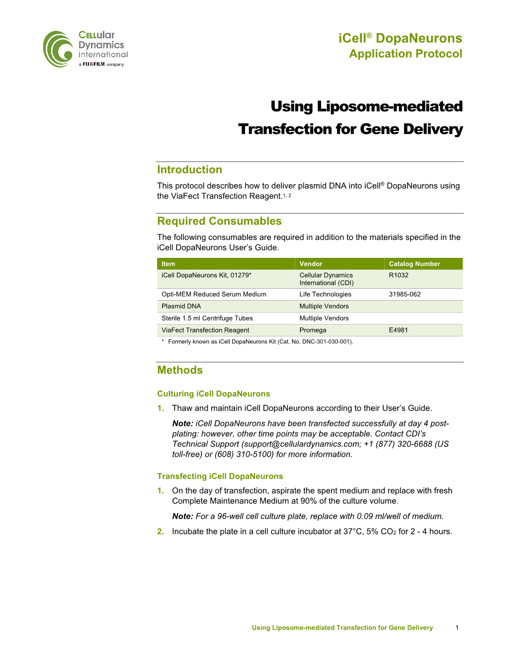 Using Liposome-Mediated Transfection for Gene Delivery