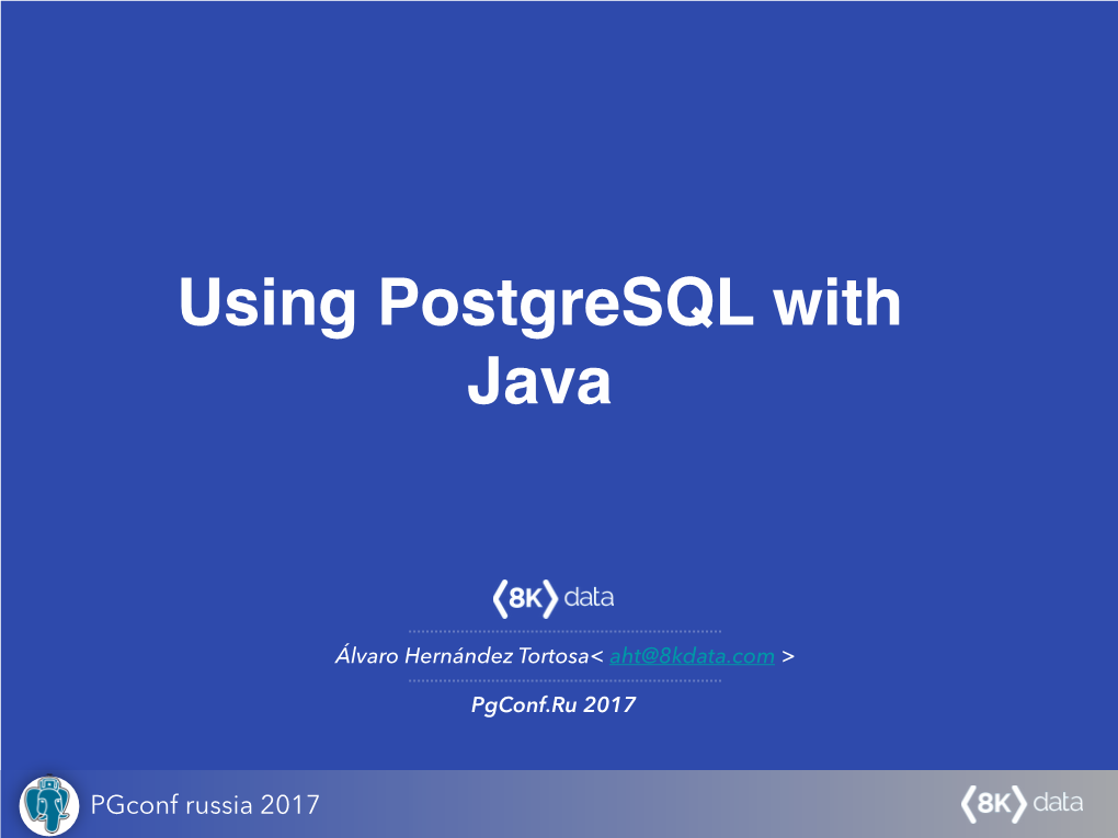 Postgresql & Java Tutorial.Key