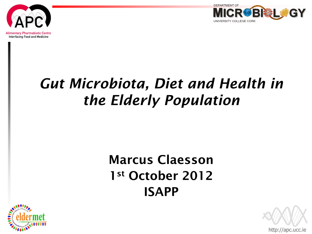 Gut Microbiota of Elderly Irish Subjects