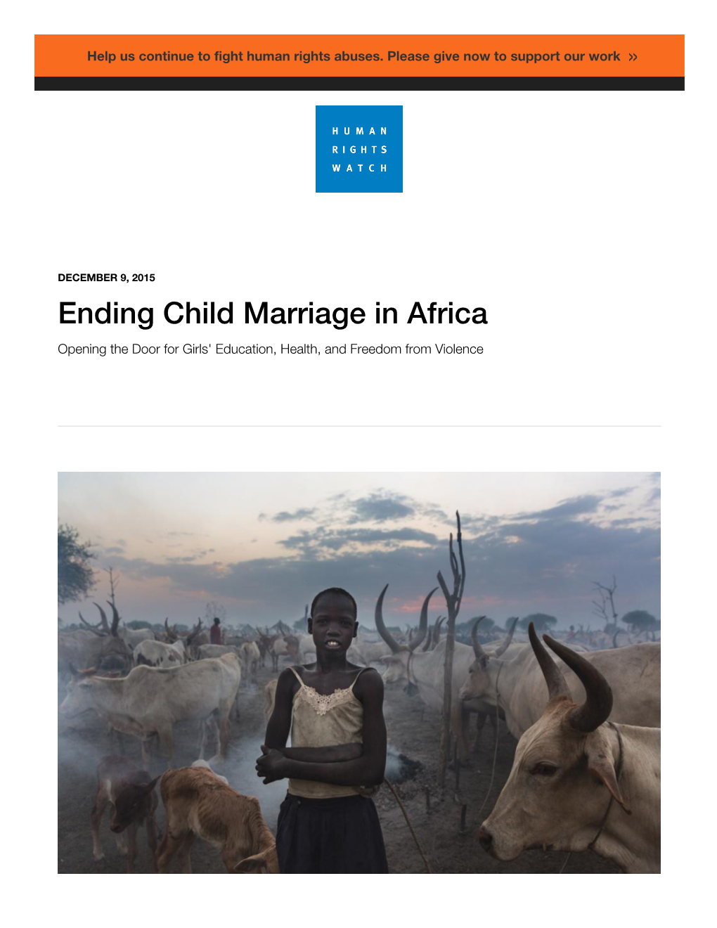 Ending Child Marriage in Africa