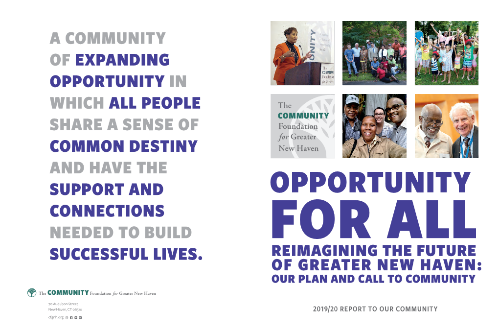 A Community of Expanding Opportunity in Which All