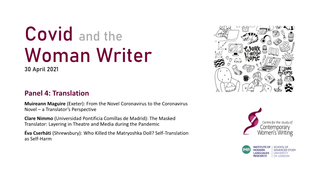 Covid and the Woman Writer 30 April 2021