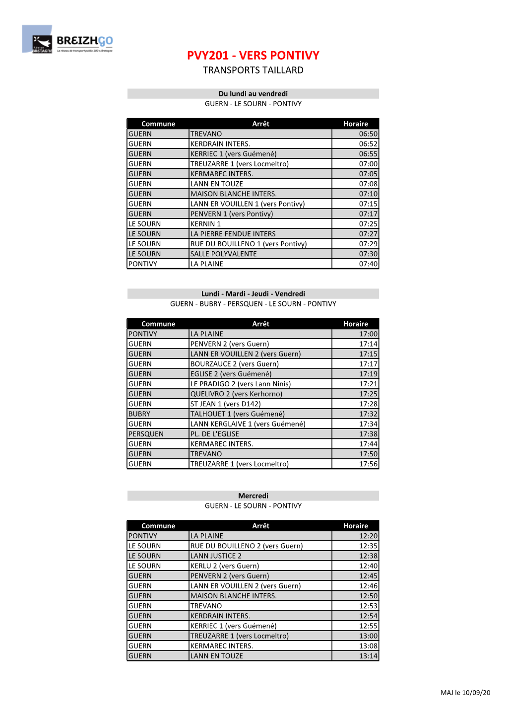 Pvy201 - Vers Pontivy Transports Taillard