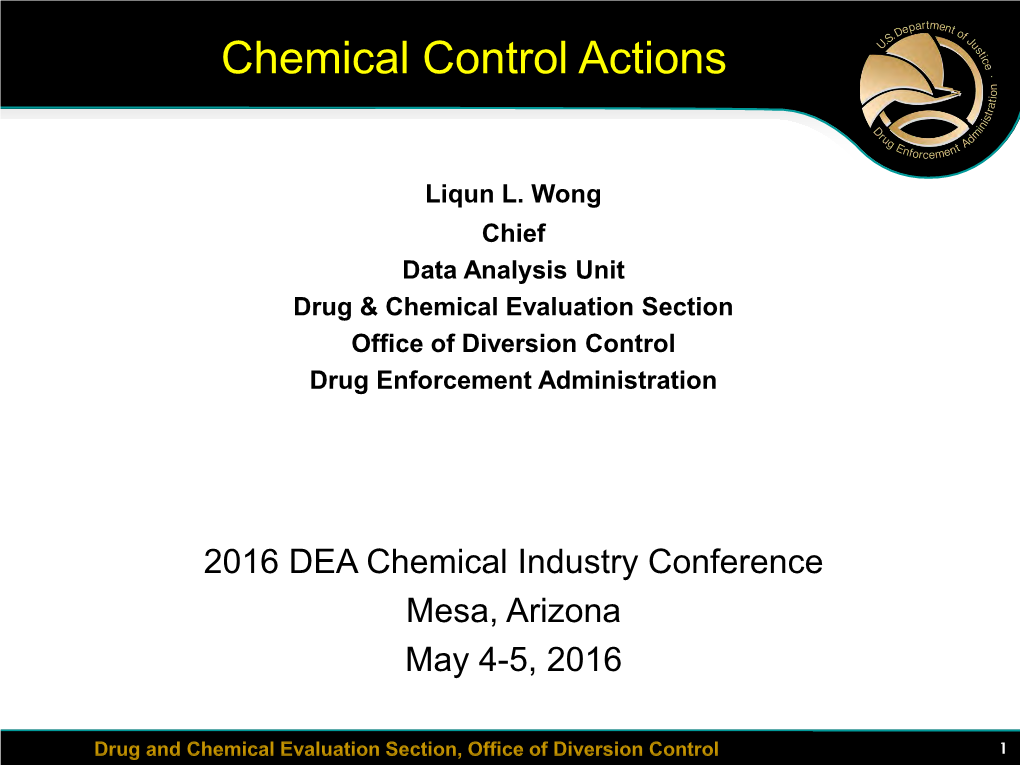 Chemical Control Actions