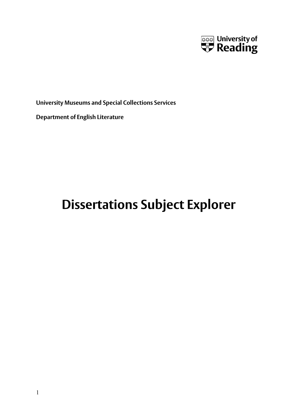 Dissertations Subject Explorer