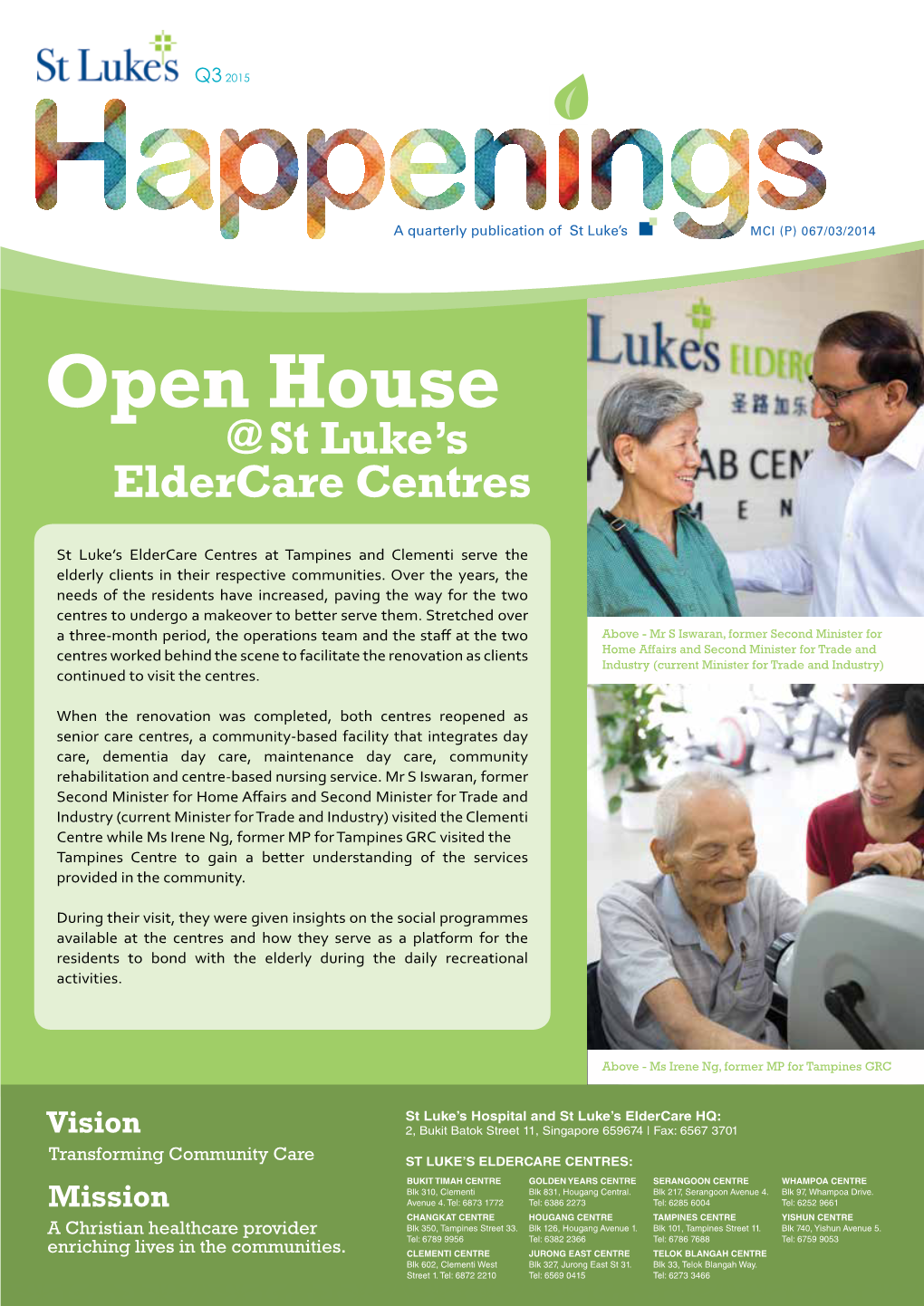 Open House @ St Luke’S Eldercare Centres