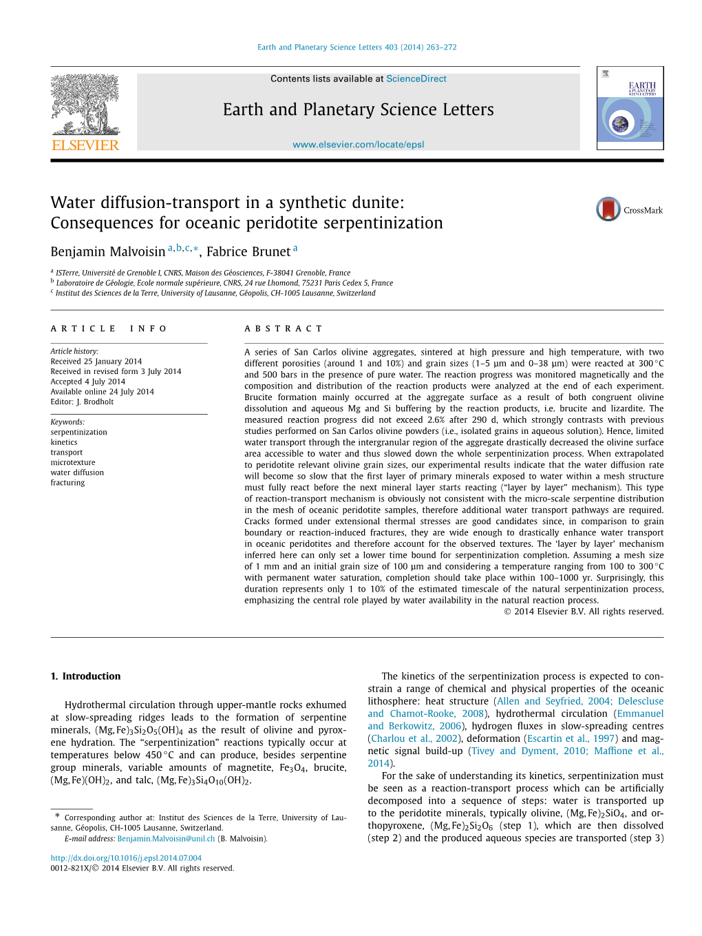 Water Diffusion-Transport in a Synthetic Dunite: Consequences for Oceanic