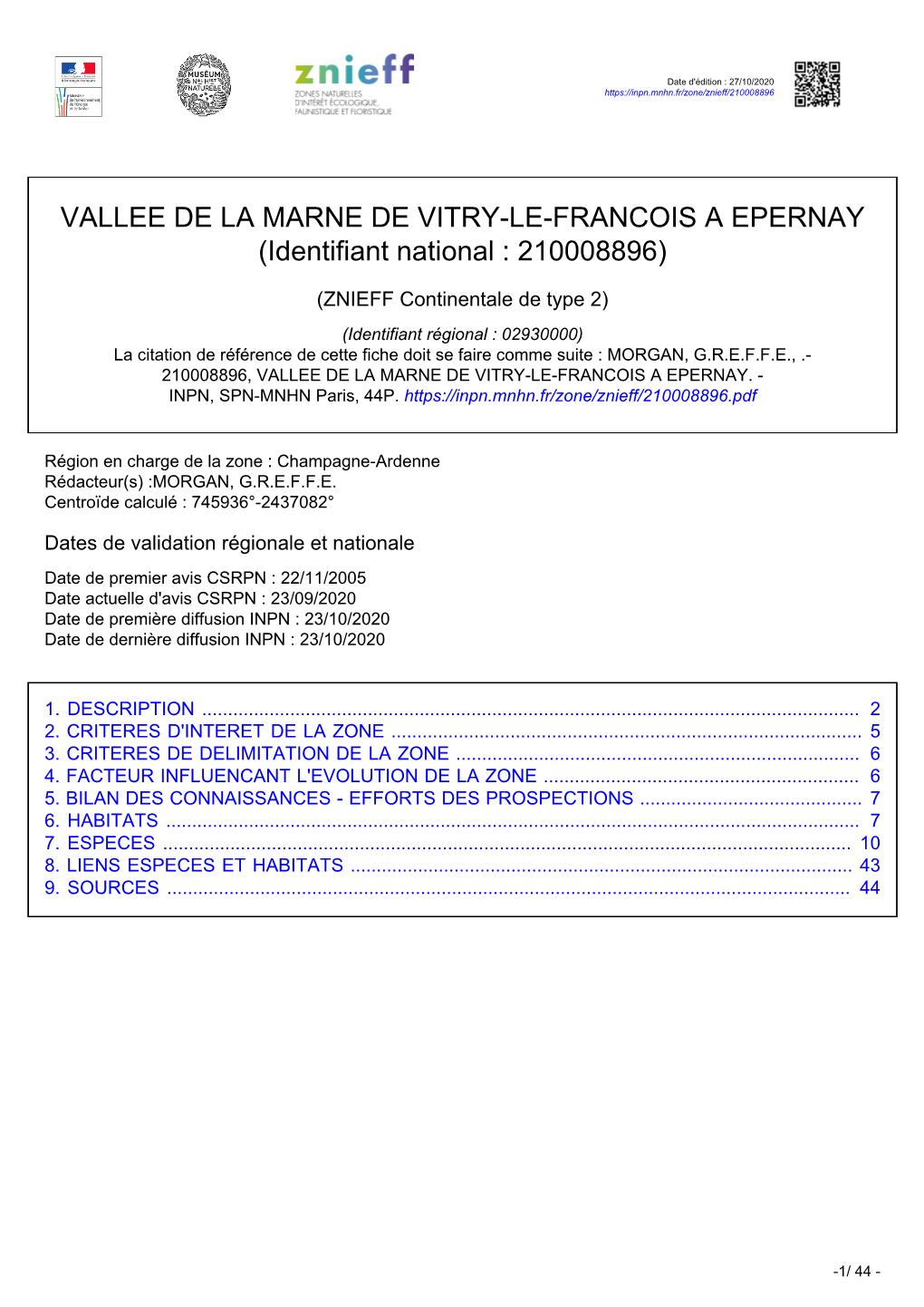 VALLEE DE LA MARNE DE VITRY-LE-FRANCOIS a EPERNAY (Identifiant National : 210008896)