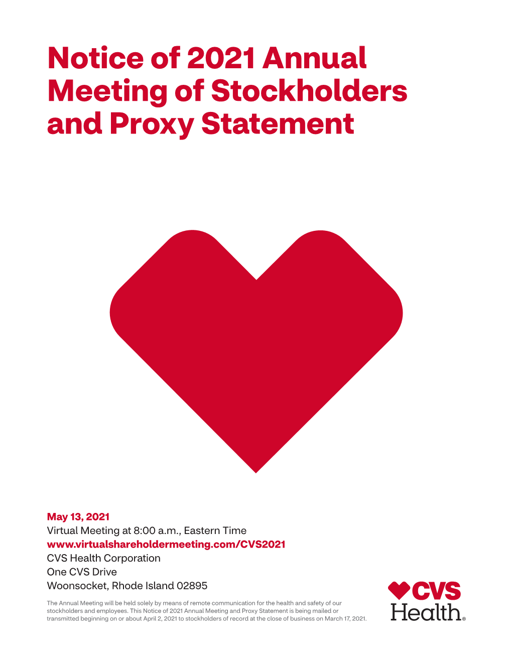 Notice of 2021 Annual Meeting of Stockholders and Proxy Statement