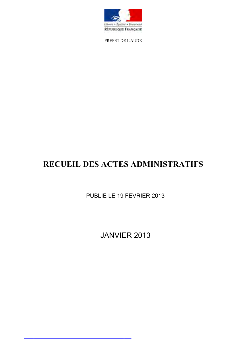 Recueil Des Actes Administratifs Sommaire