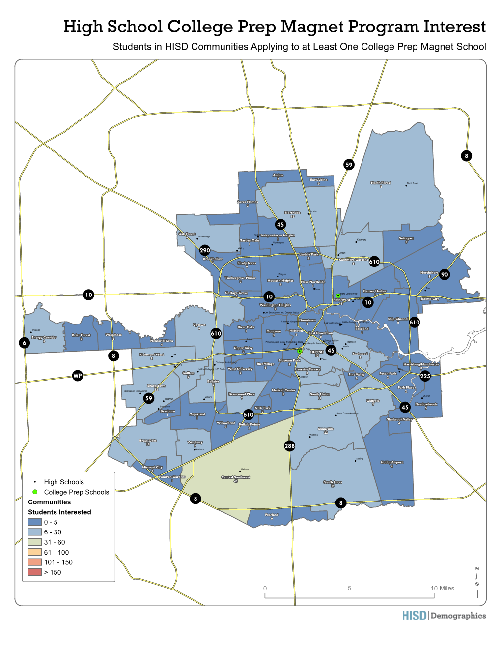 High School College Prep Magnet Program Interest Students in HISD Communities Applying to at Least One College Prep Magnet School