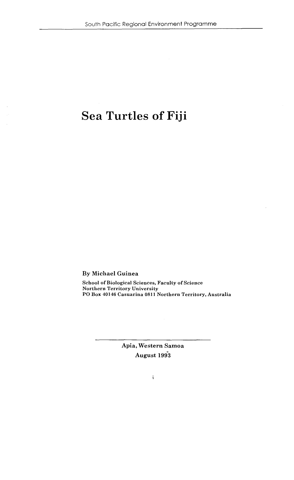 Sea Turtles of Fiji