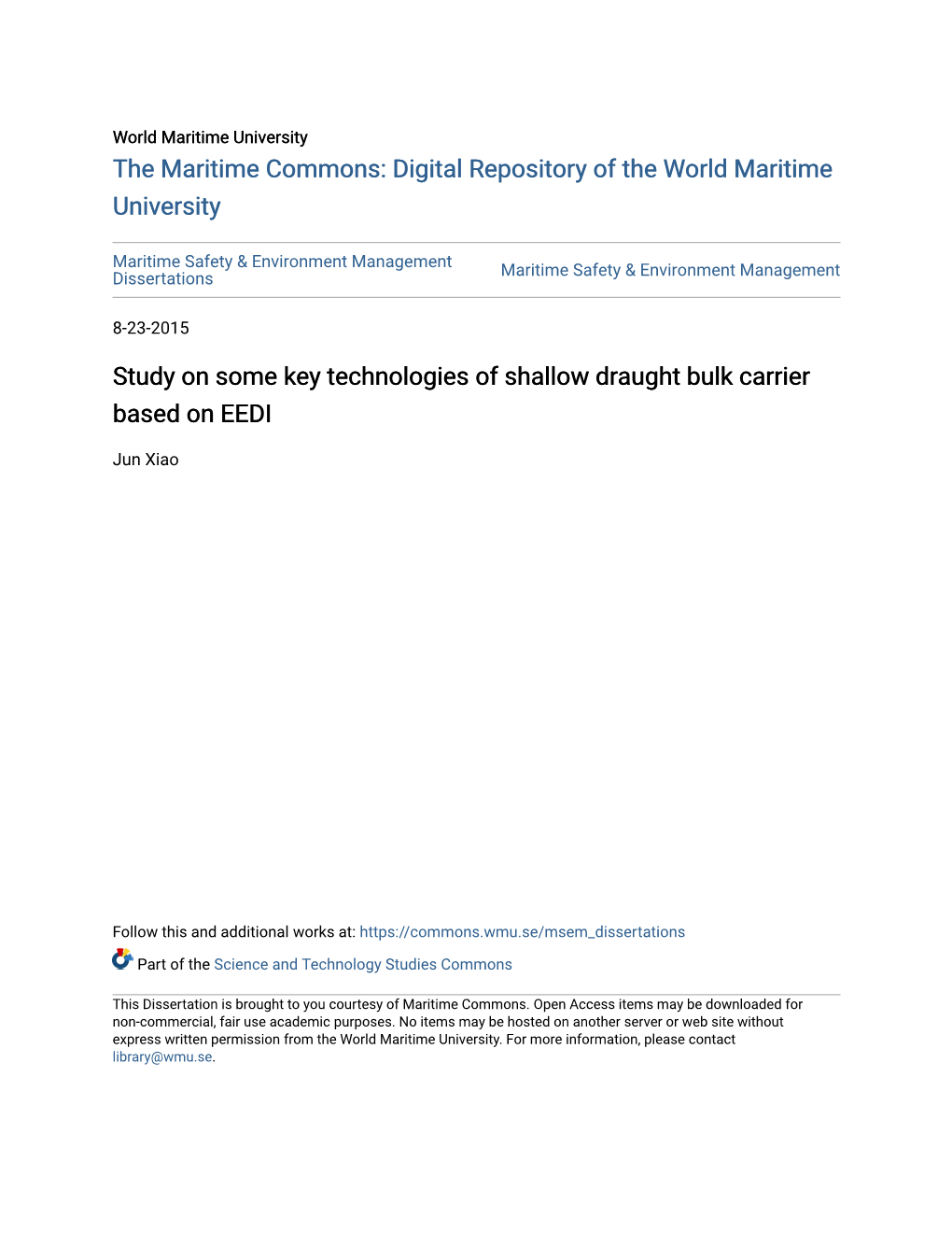 Study on Some Key Technologies of Shallow Draught Bulk Carrier Based on EEDI
