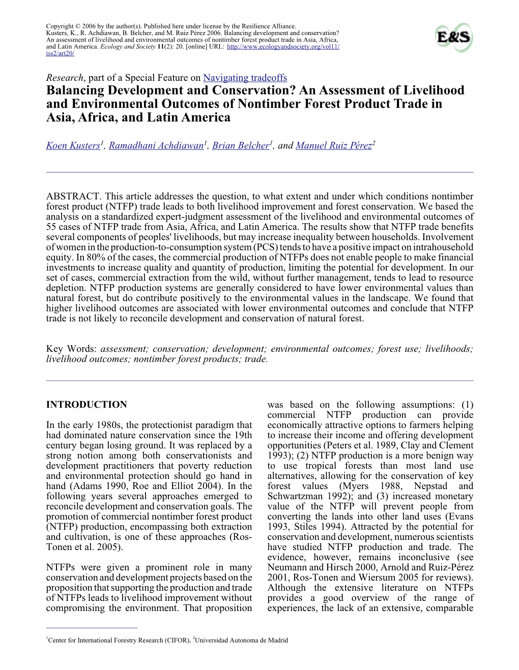 An Assessment of Livelihood and Environmental Outcomes of Nontimber Forest Product Trade in Asia, Africa, and Latin America