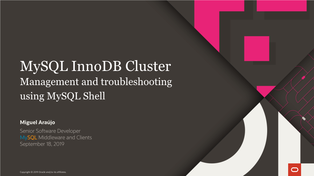 Mysql Innodb Cluster Management and Troubleshooting Using Mysql Shell