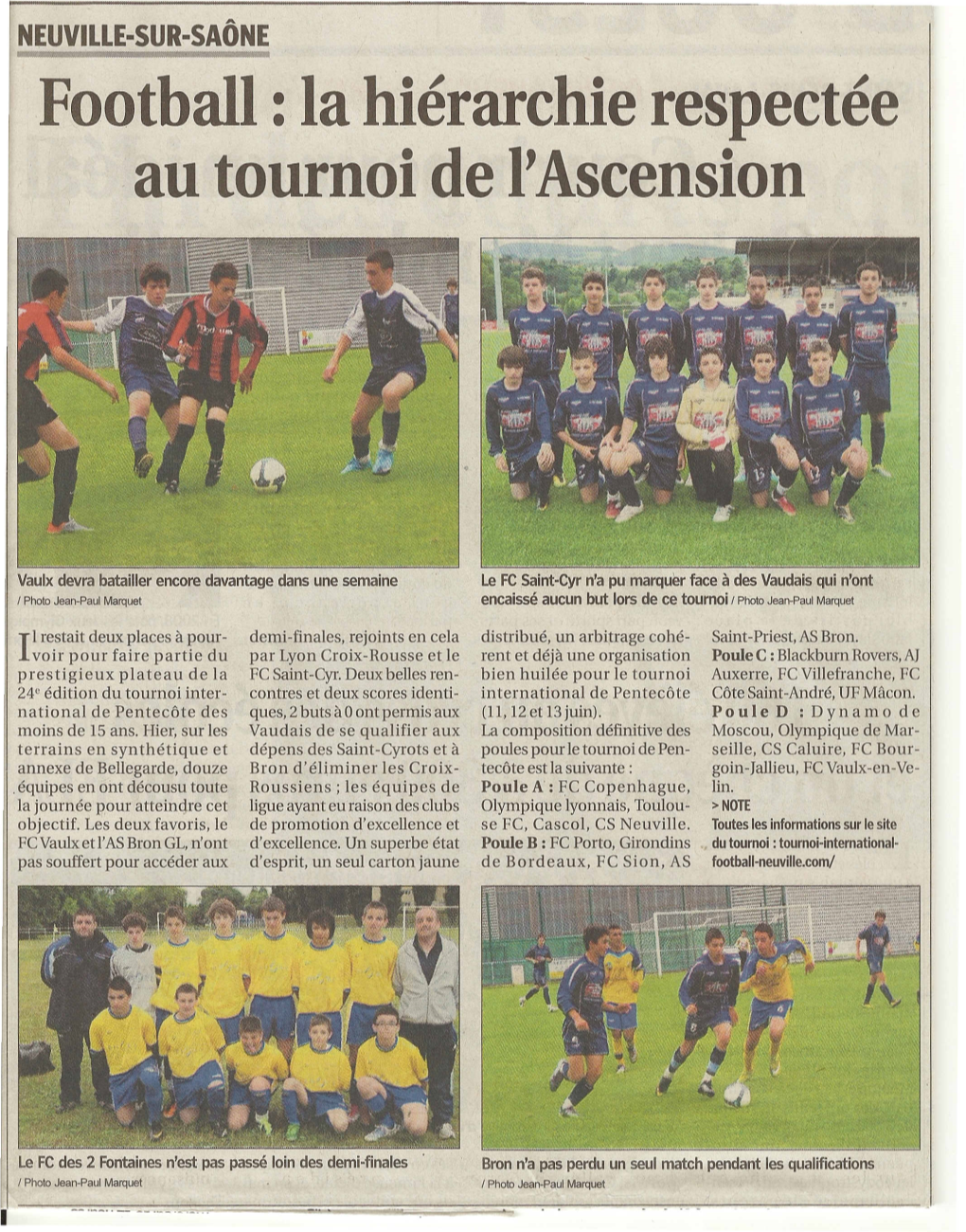 Football: La Hierarchie Respectee Au Tournoi De I'ascension