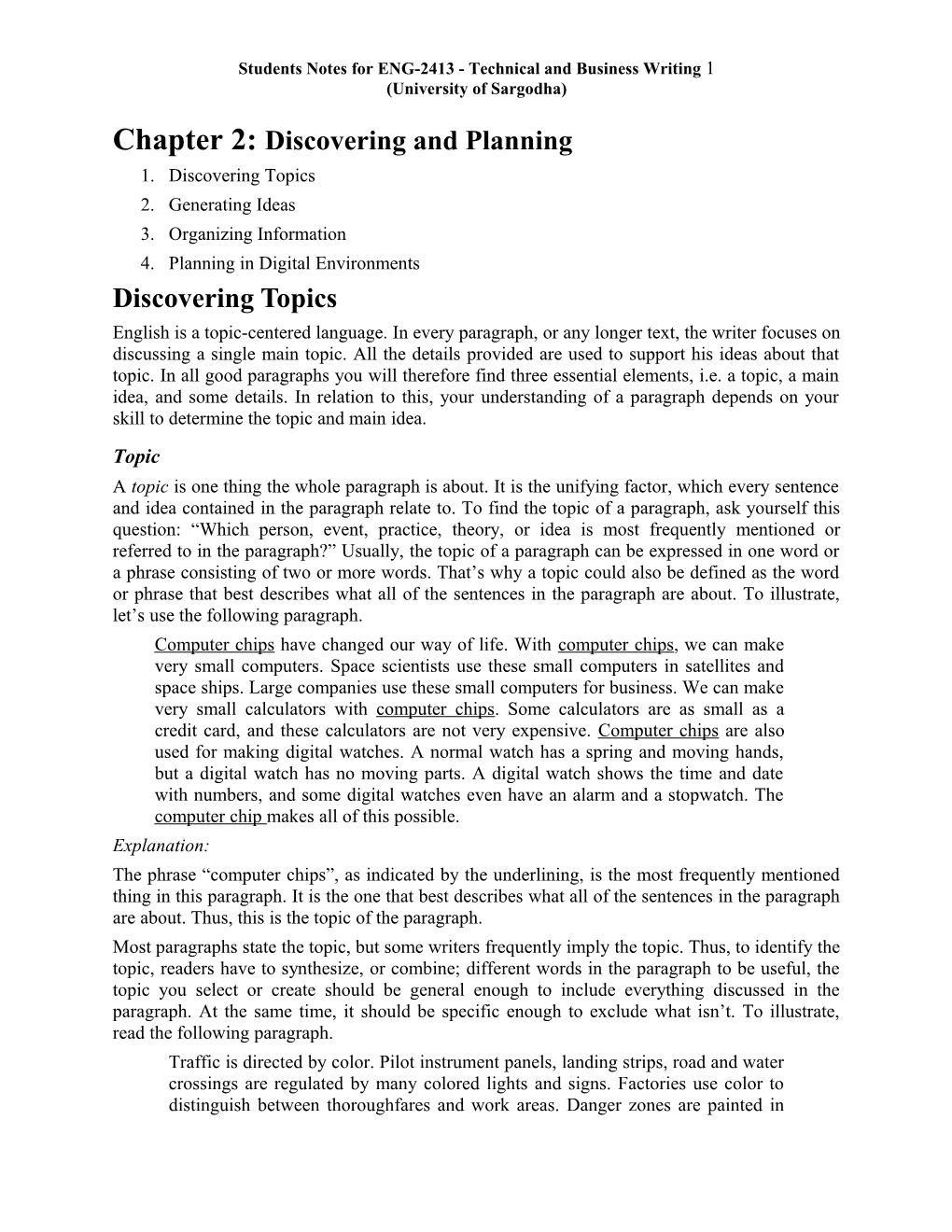 Students Notes for ENG-2413 - Technical and Business Writing 1