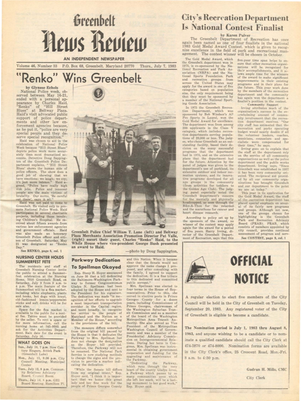 7 July 1983 Greenbelt News Review