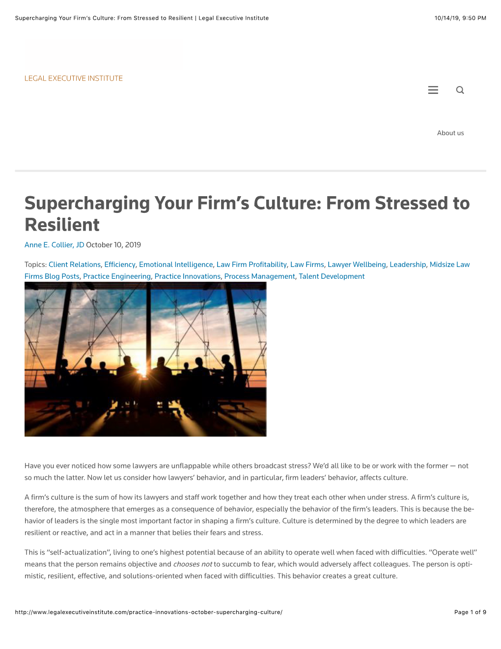 Supercharging Your Firm's Culture: from Stressed to Resilient | Legal