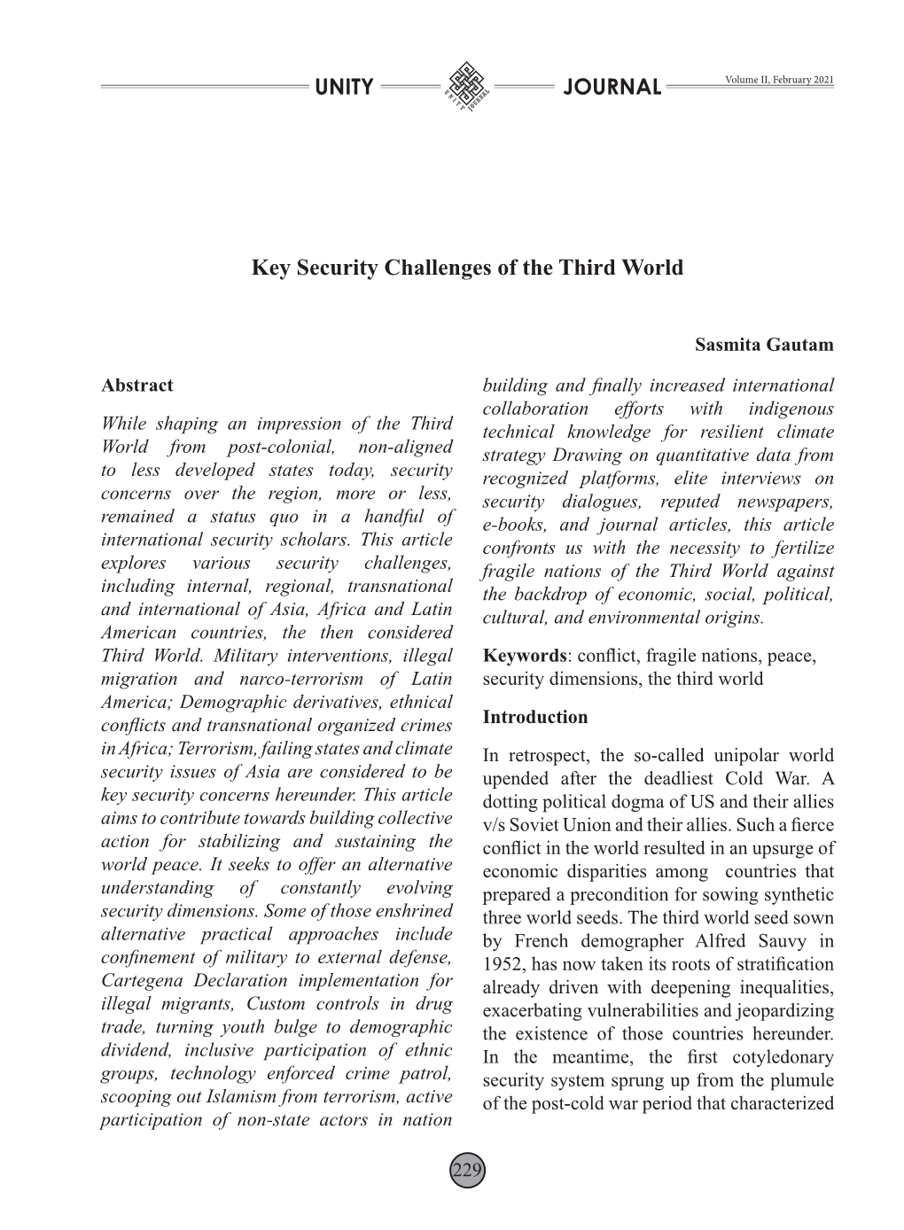 Key Security Challenges of the Third World
