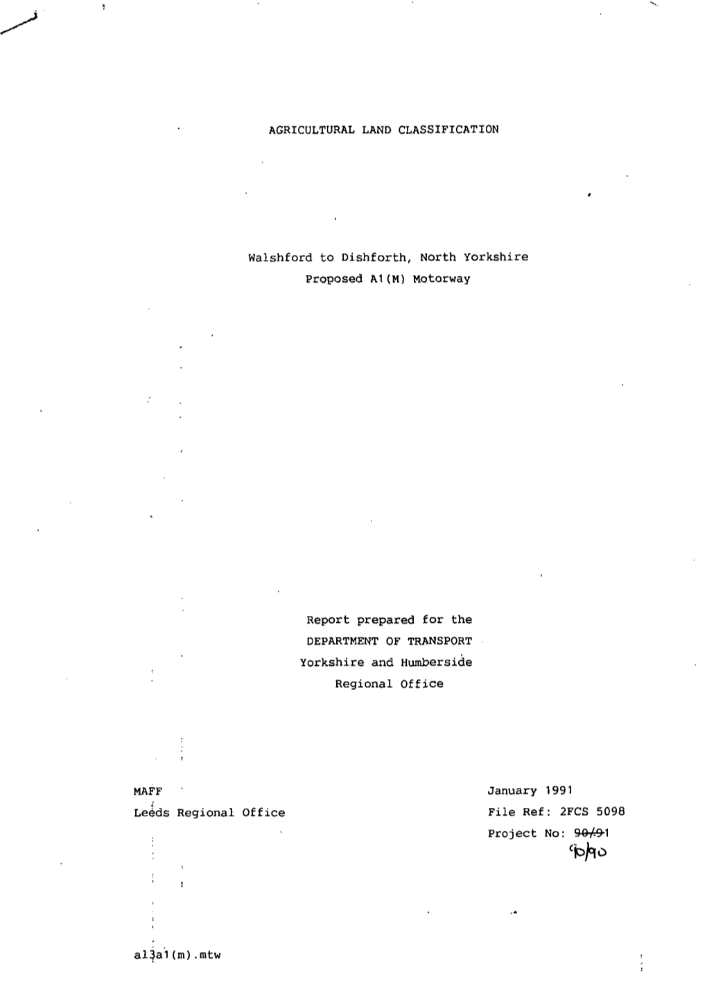 AGRICULTURAL LAND CLASSIFICATION Walshford To