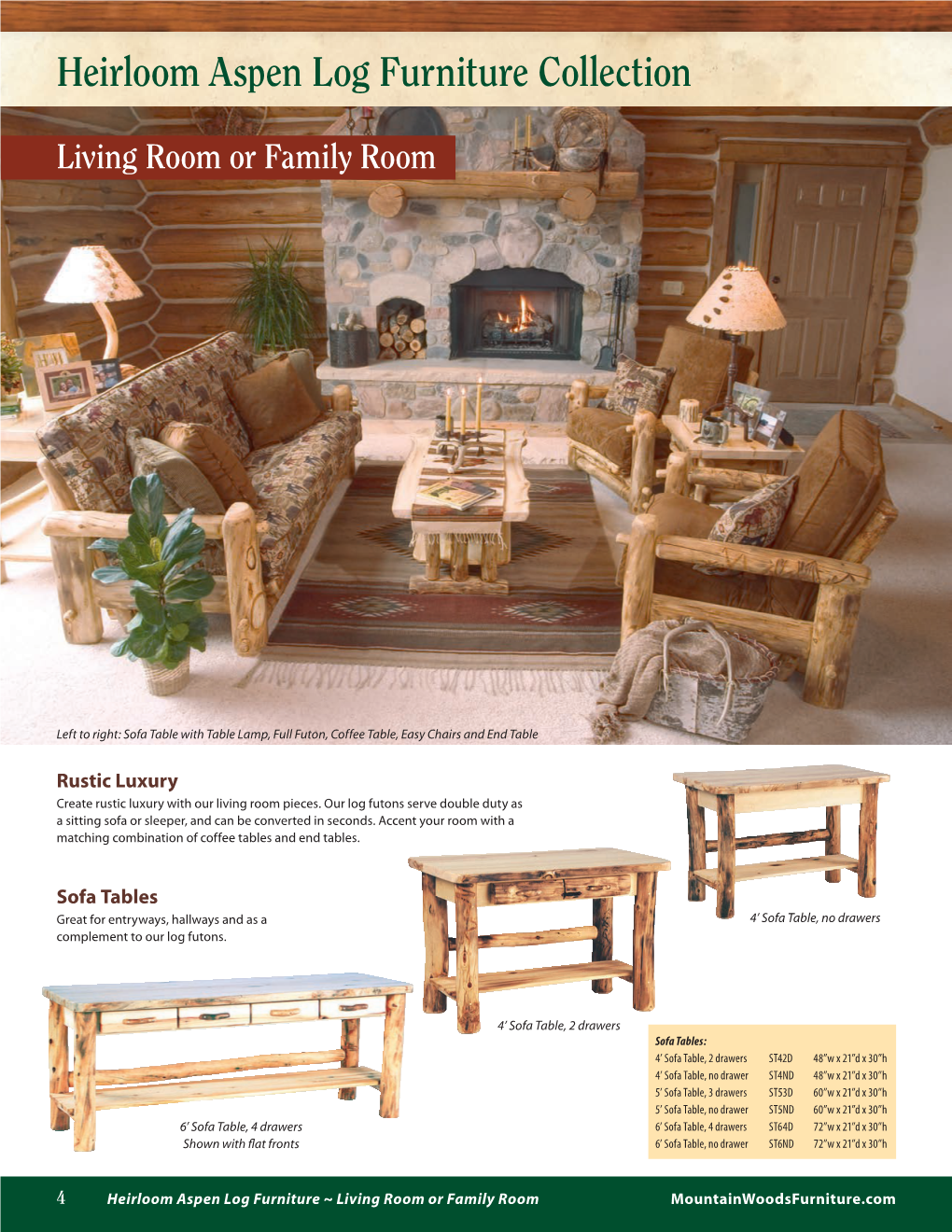 Heirloom Aspen Log Furniture Collection