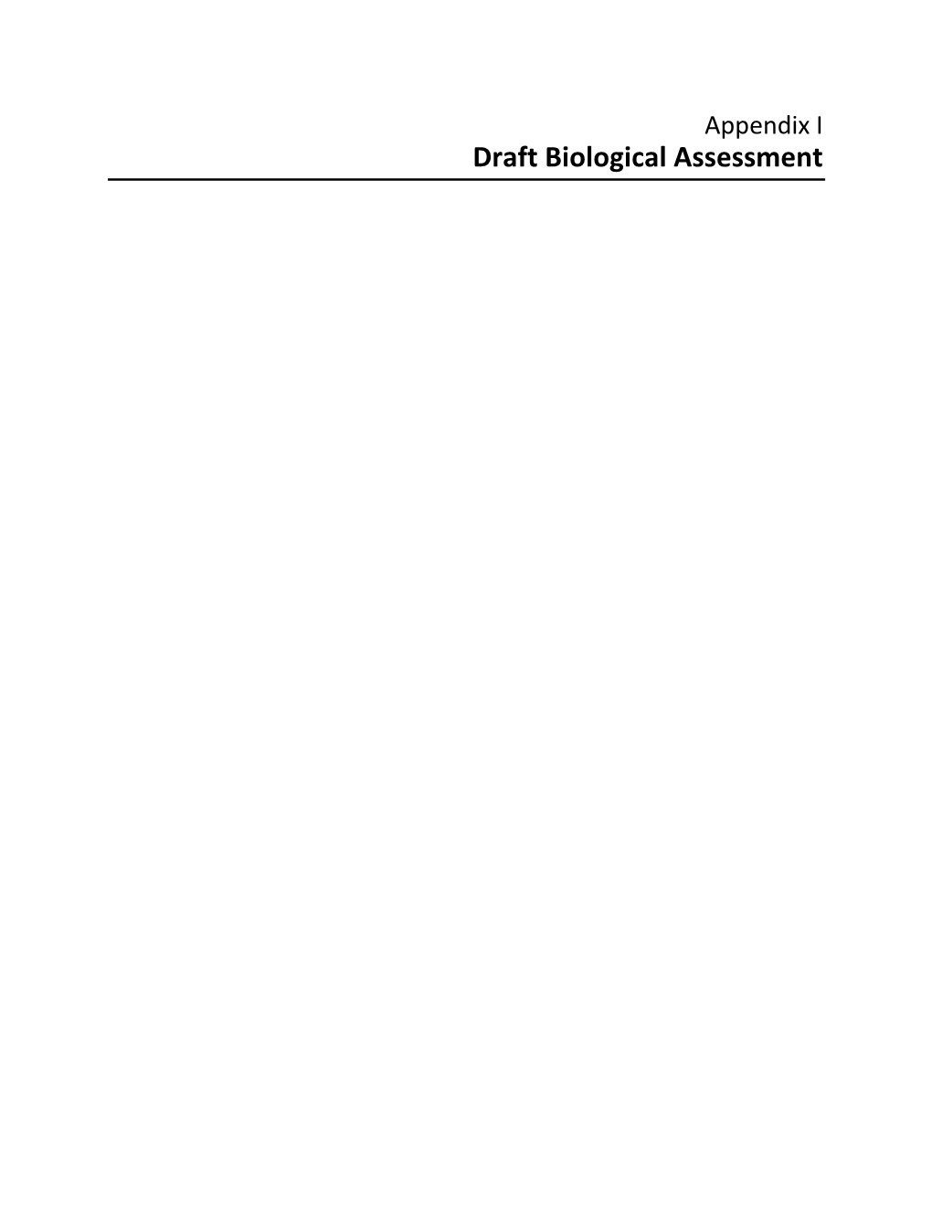 Draft Biological Assessment