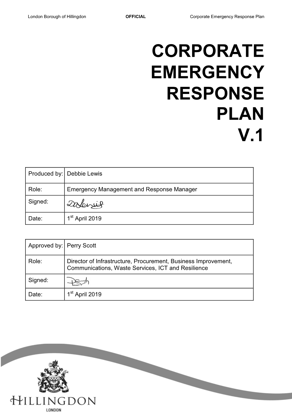 Corporate Emergency Response Plan